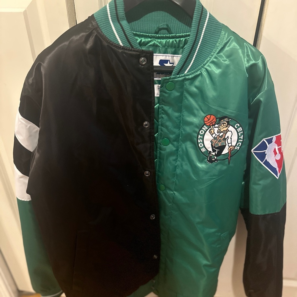 STARTER Black and Green Bomber Jacket